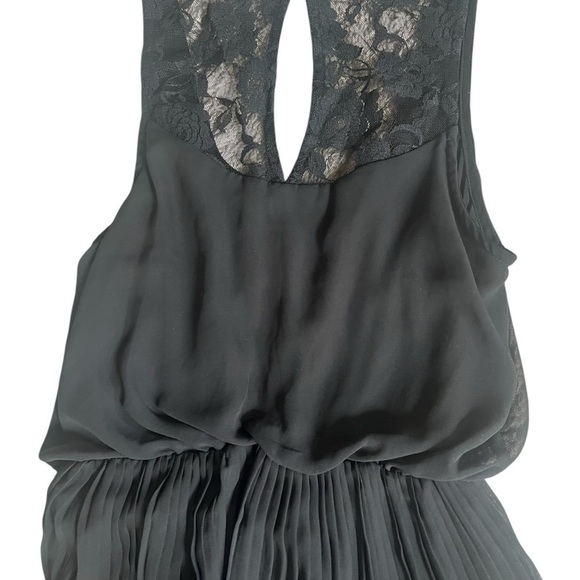 Guess Black Mini Dress pleats and lace detail size s - Picture 5 of 6